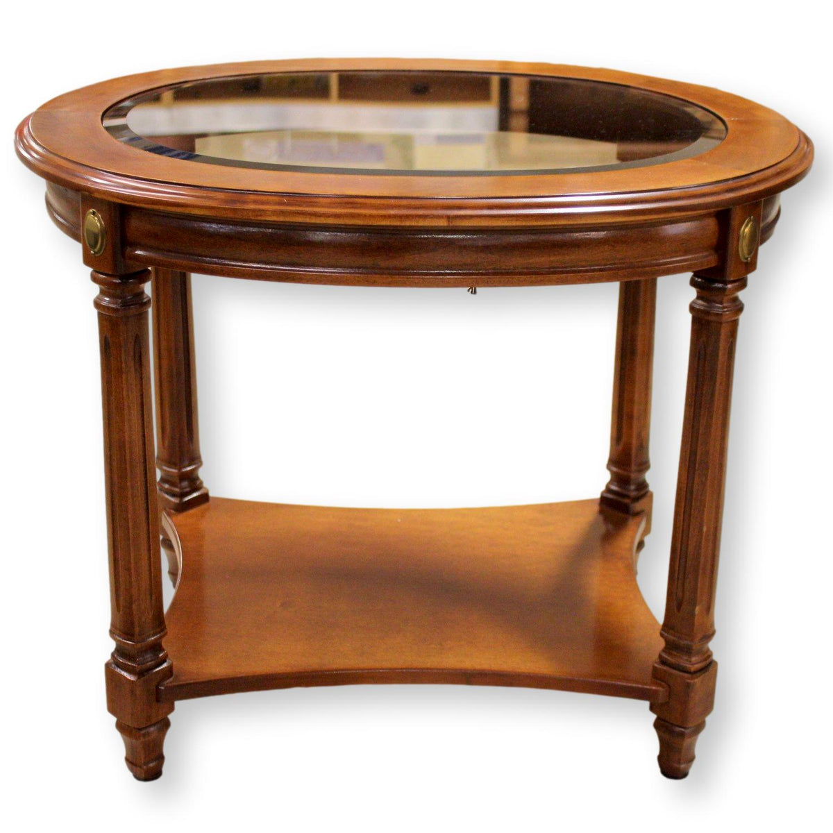 Oval Glass Insert End Table
