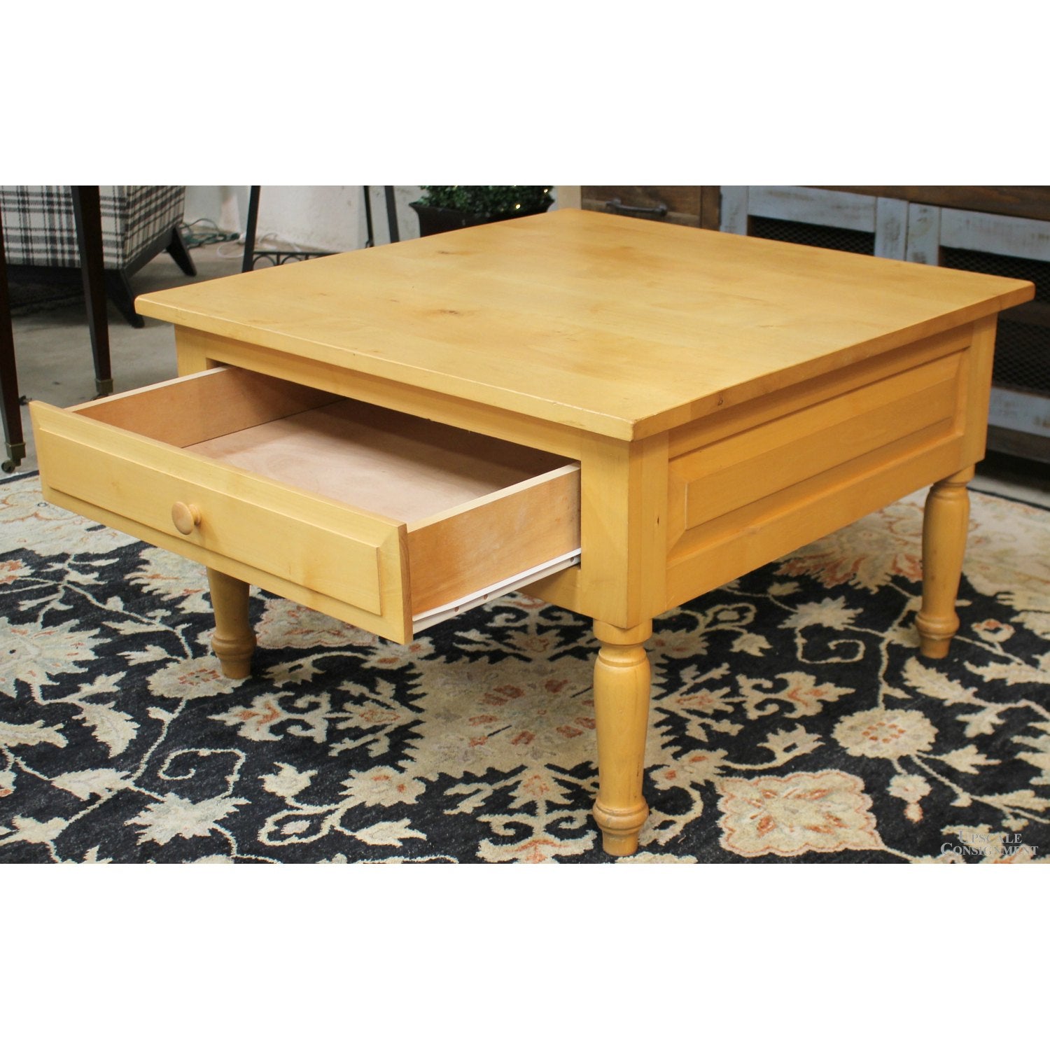 California Made Knotty Rustic Alder Wood Storage End Table with Drawer in  Rustic Coffee Finish, ODC Products