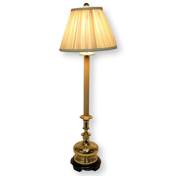 Ethan Allen Brass Candlestick Buffet Table Lamp