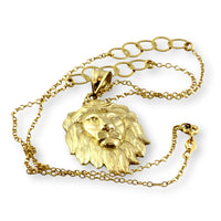 10K Yellow Gold Lion Pendant 14K Yellow Gold Chain