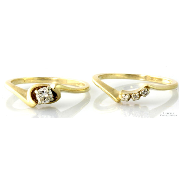 .23ctw Diamond 14K Gold Engagement Wedding Ring Set