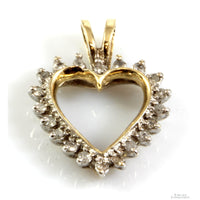 .2ctw Diamond 10K Yellow Gold  Open Heart Pendant