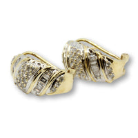 10K Yellow Gold 1.25ctw Diamond J-Hoop Earrings