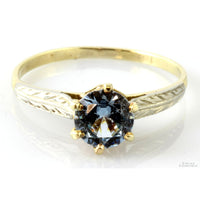 14K Yellow 18K White Gold 1.0ct Blue Spinel Ring