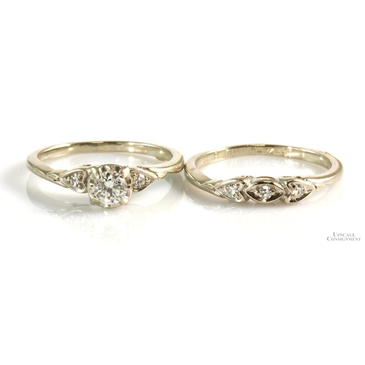 .35ctw Diamond Wedding Set 14K White Gold .27ct Solitaire