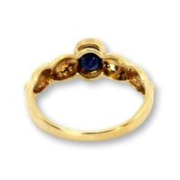 14K Yellow Gold Natural .67ct Oval Blue Sapphire Ring