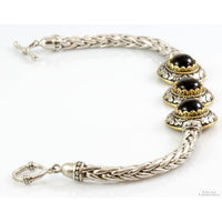 Sterling Silver & 18K Yellow Gold Black Onyx Bracelet