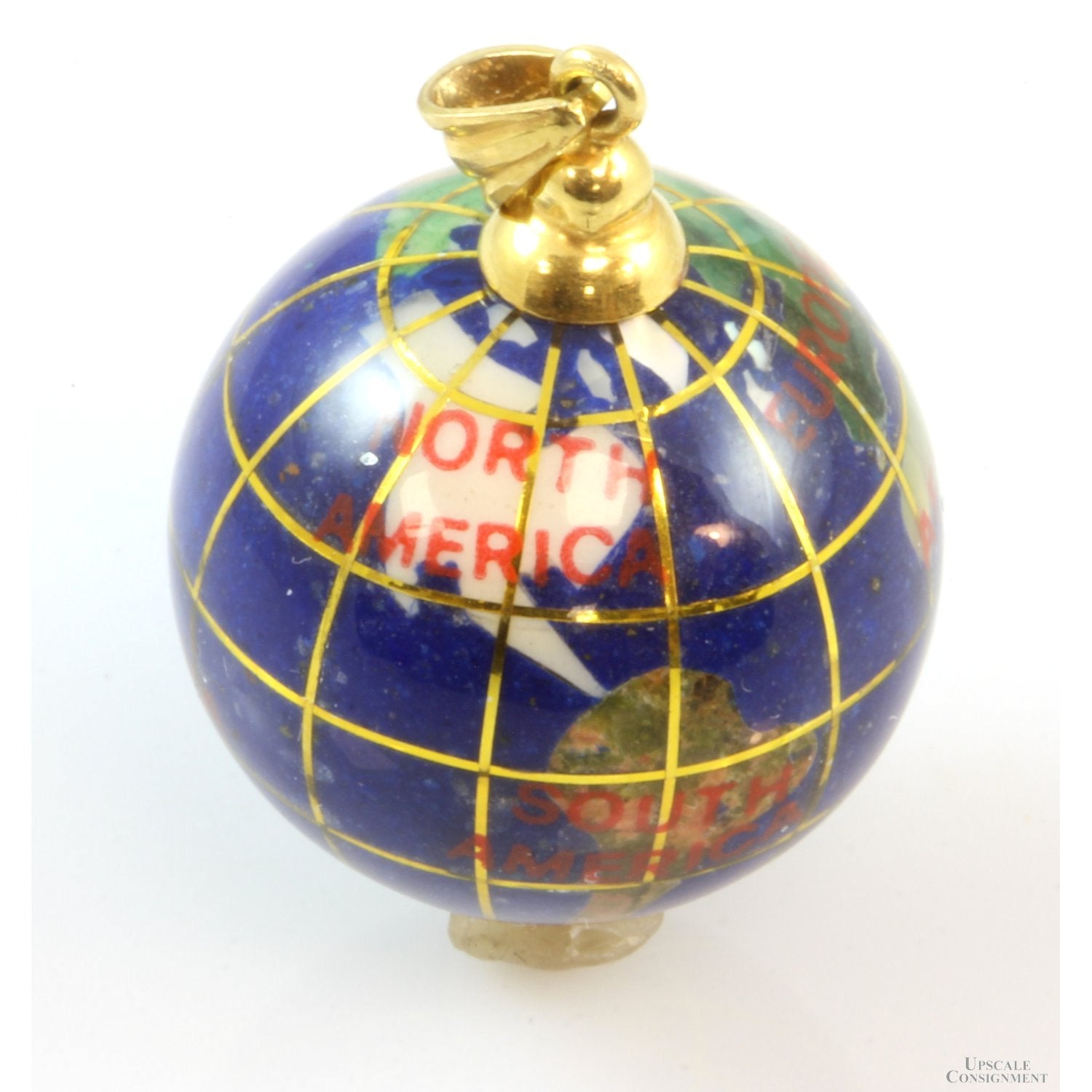 14kt store Gold Semi-Precious Stone Worlld Globe Pendant