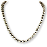 Vintage Sterling Silver 8mm Navjo Pearls - on Foxtail Chain