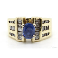 .8ct Violetish-Blue Tanzanite & 1.5ctw Diamond 14K Gold Ring