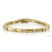 .90ctw Brilliant Cut Diamond 14K Yellow-White Gold Bracelet