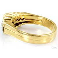 0.40ctw Marquise Tiered Diamond 14K Gold Wedding Band Set