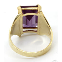 10x14mm Emerald Cut Purple Topaz 10K Yellow Gold Ring