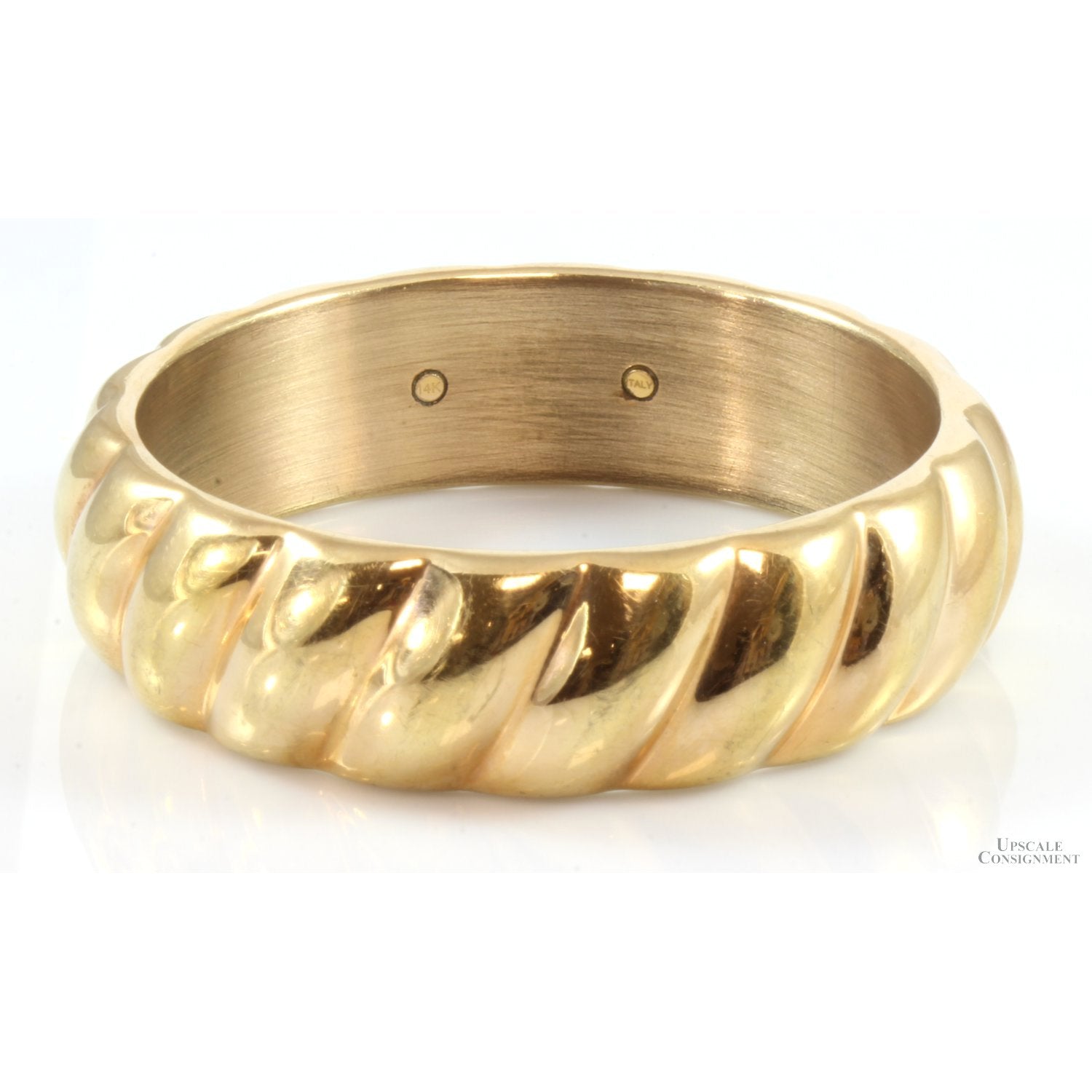 14K Gold Electroformed over Resin 20mm Slip-On Bangle – Upscale