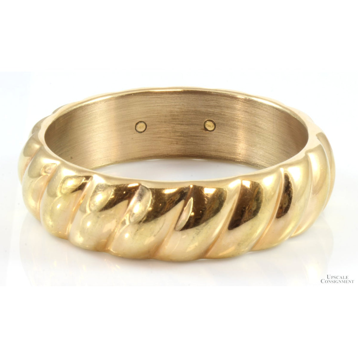 Electroformed 14K Gold over Resin Slip-On 20mm(w) Twist Bangle