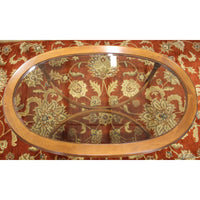 Oval Glass Insert Coffee Table