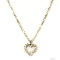 .41ctw Diamond Open Heart 10K White Gold Pendant & Chain