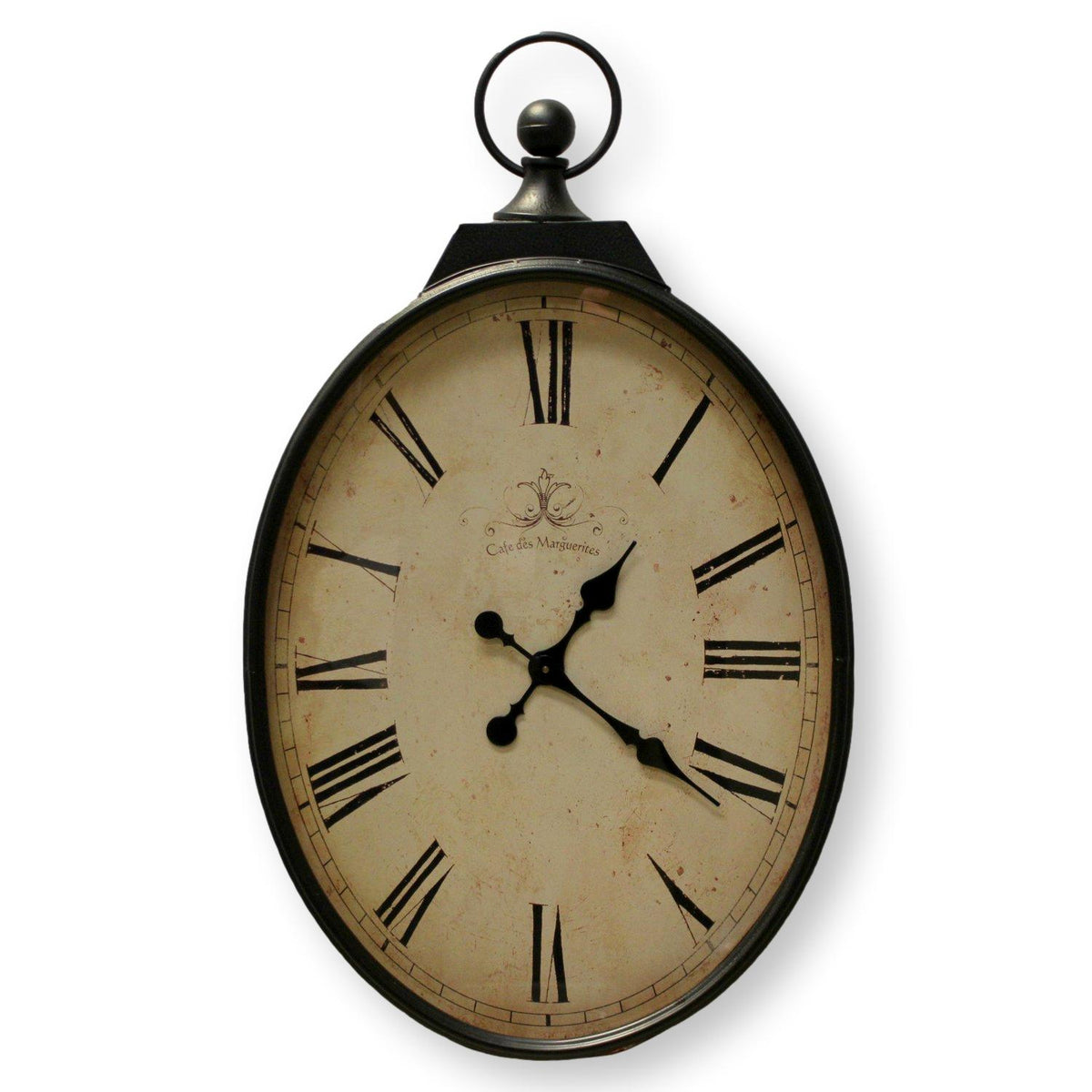 'Cafe des Marguerites' Oval Wall Clock