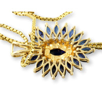 1.84ctw Sapphire .05ctw Diamond 14K Gold Pendant Necklace