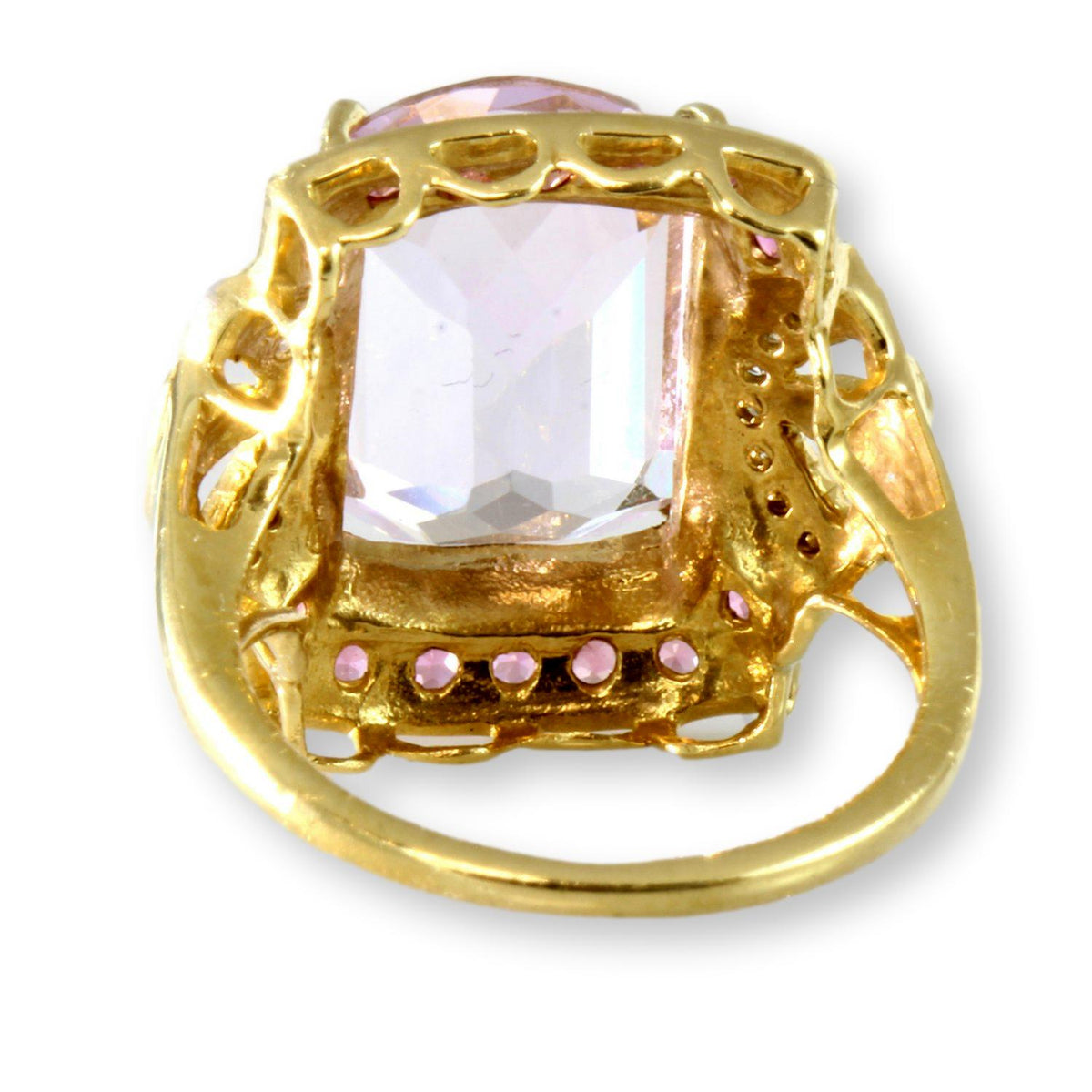 Violet Iolite, .42ctw Pink Tourmaline & .08ctw Diamond 10K Gold Ring