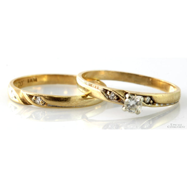 .17ctw Diamond 14K Gold Engagement Wedding Ring Set
