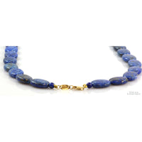 Lapis Graduated Disc Bead 14K Yellow Gold Necklace by Zoe B