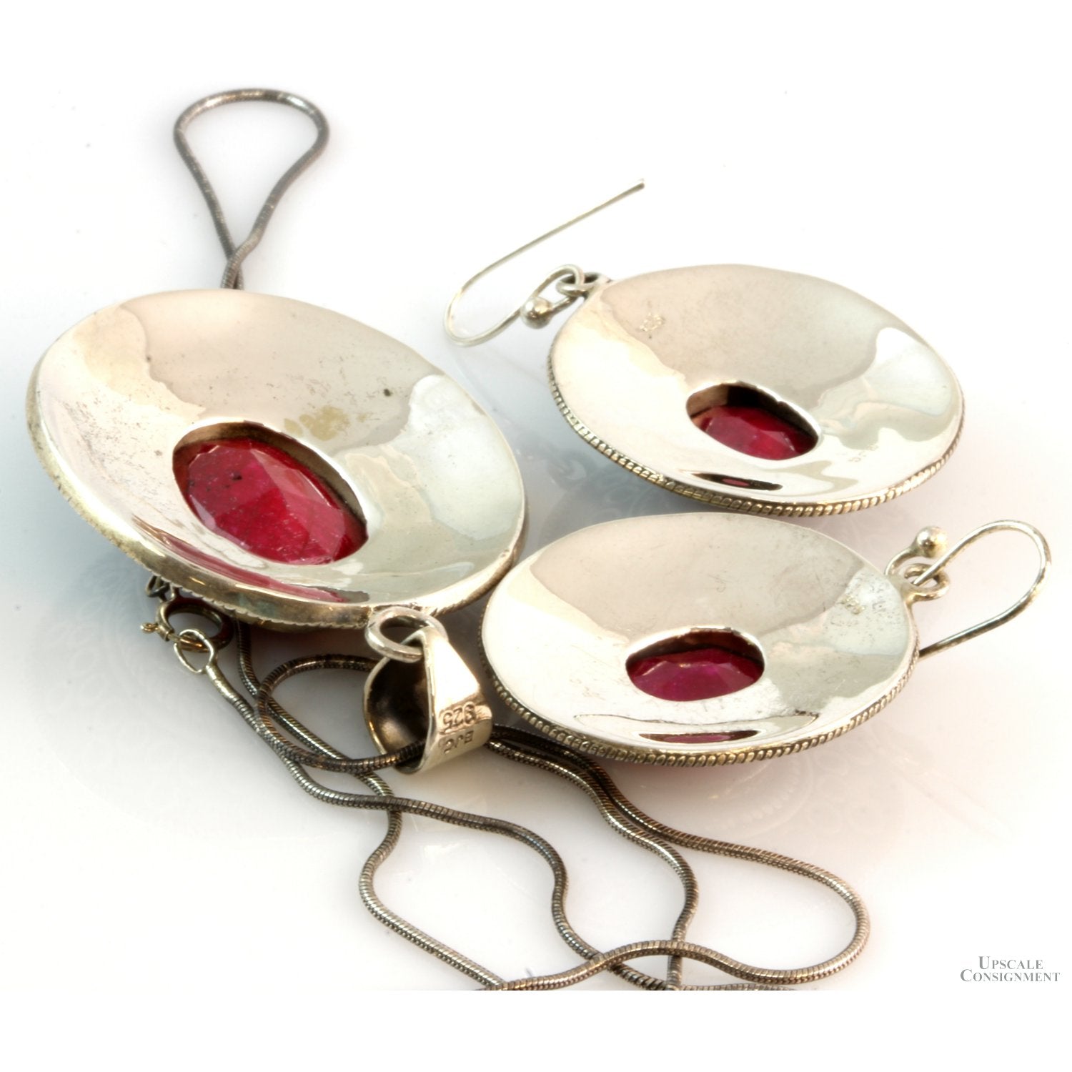 Premium Solitaire Diamond Set (Earrings + Necklace) - Silver Jewellery –  Shinewine.co