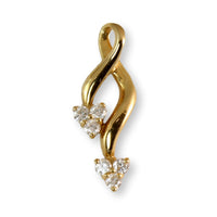 .40ctw Diamond 14K Yellow Gold Swirl Design Pendant