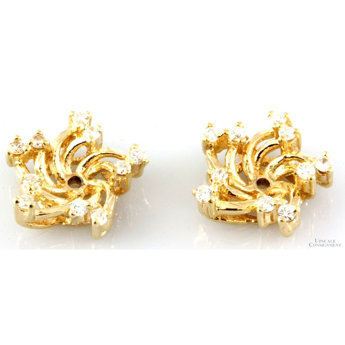 .25ctw Diamond 14K Pinwheel Earring Enhancer Jackets