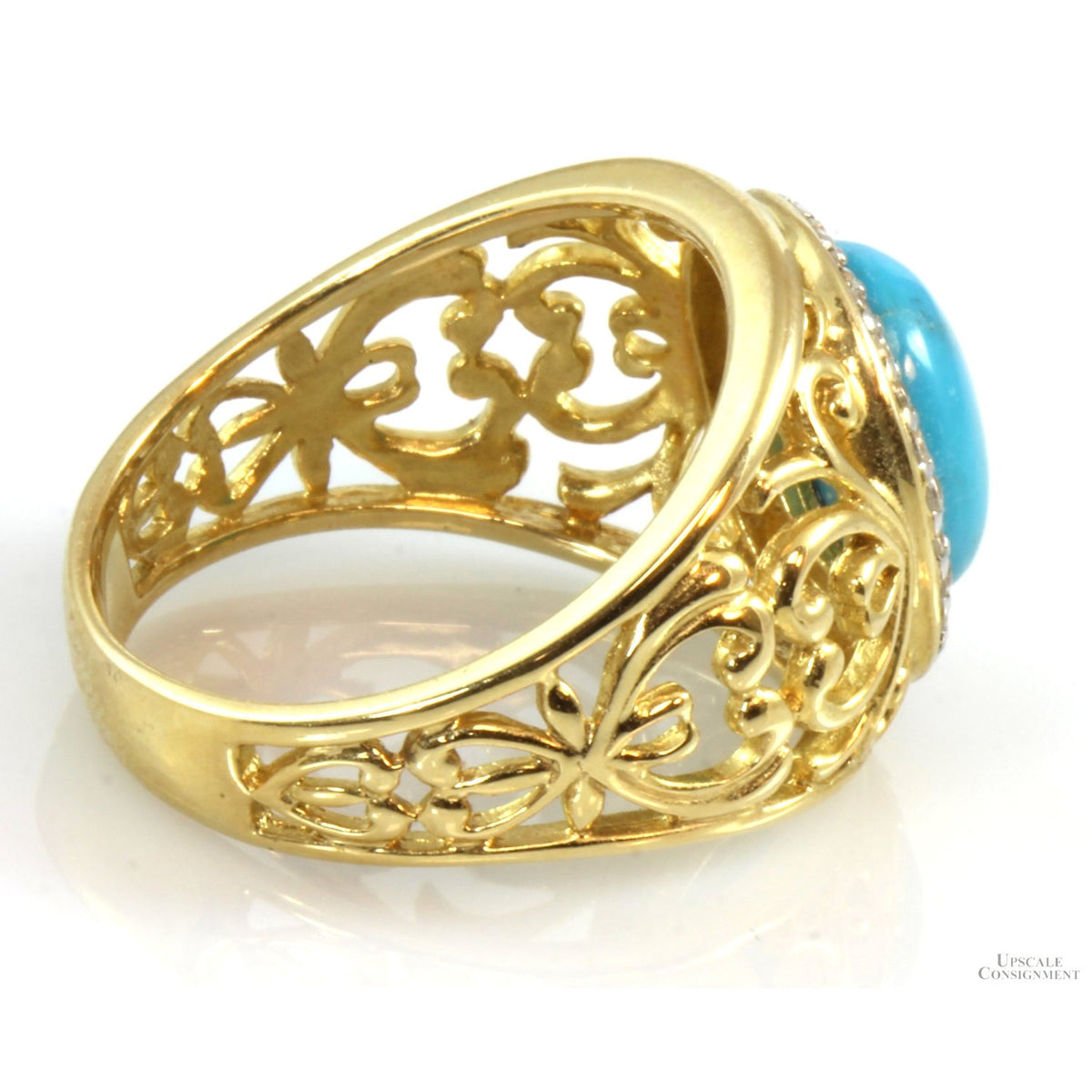 Gold Vermeil over Sterling Turquoise Dome Style Ring