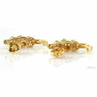 .52ctw Round Diamond 14K Yellow Gold J-Hoop Earrings