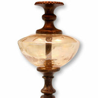 Glass &  Metal Table Lamp w/Parchment Shade