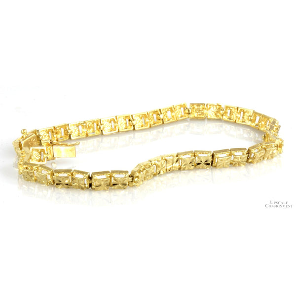 14K Yellw Gold Star Link 7.25"(l) x 4.15mm(w) Bracelet
