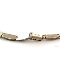 Vintage Modernist Sodalite Link Fine Silver Necklace & Drop Earring Set