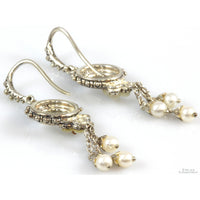 Barbara Bixby Sterling Silver & 18K Gold Pearl  Earrings