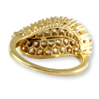 1.25ctw Diamond 14 Karat Yellow Gold Cluster Wave Ring