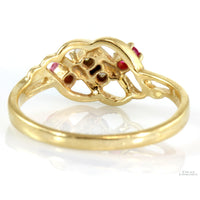 0.28ctw 4-Stone 10K Yellow Gold Mother's Ring