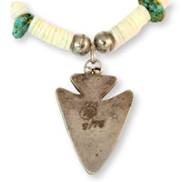 Navajo Turquoise & Shell Necklace Turquoise Arrowhead Pendant