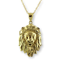 10K Yellow Gold Lion Pendant 14K Yellow Gold Chain