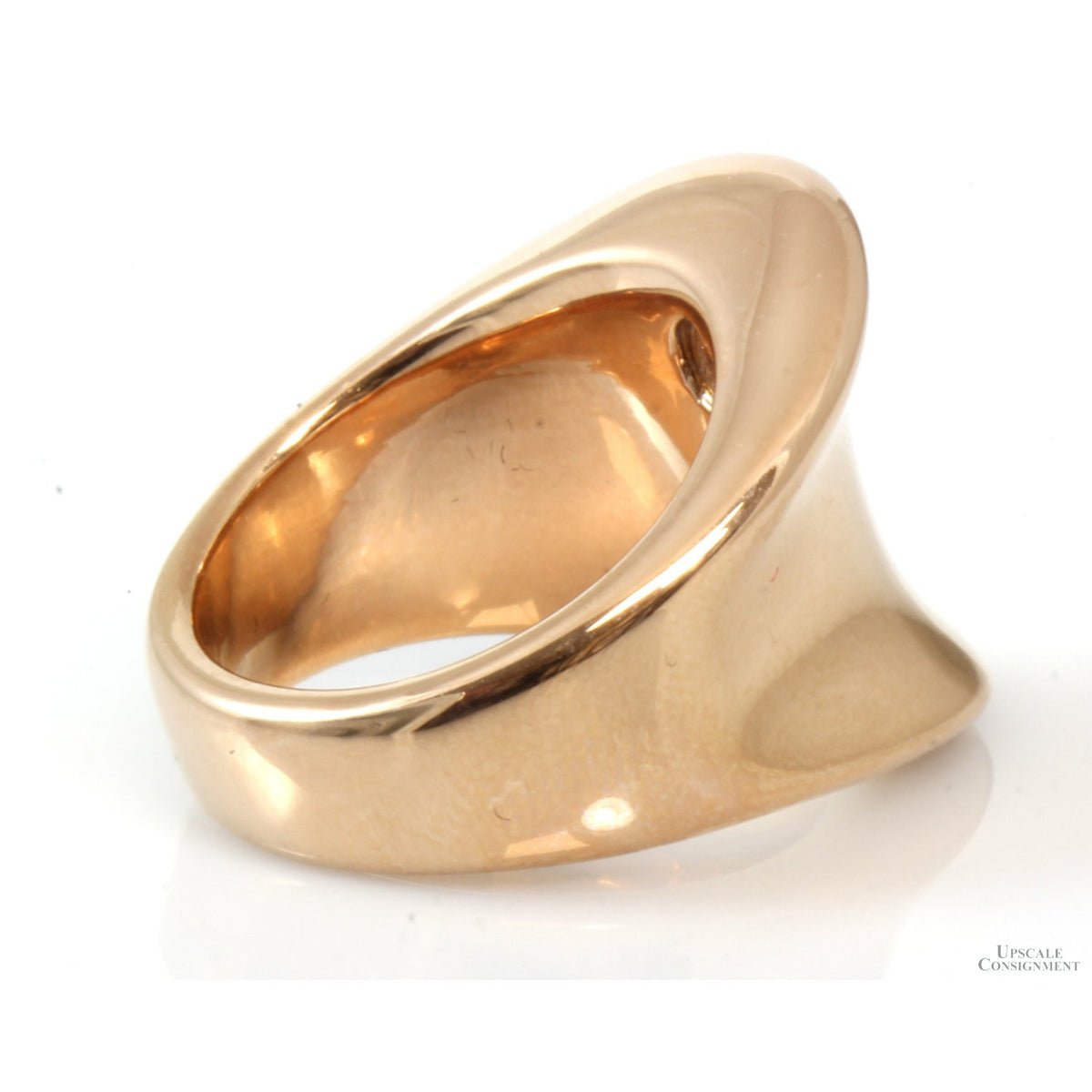 14K Yellow Gold Over Resin Concave Shape Statement Ring