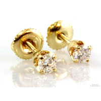.46ctw Diamond Solitaire 14K Yellow Gold Stud Earrings