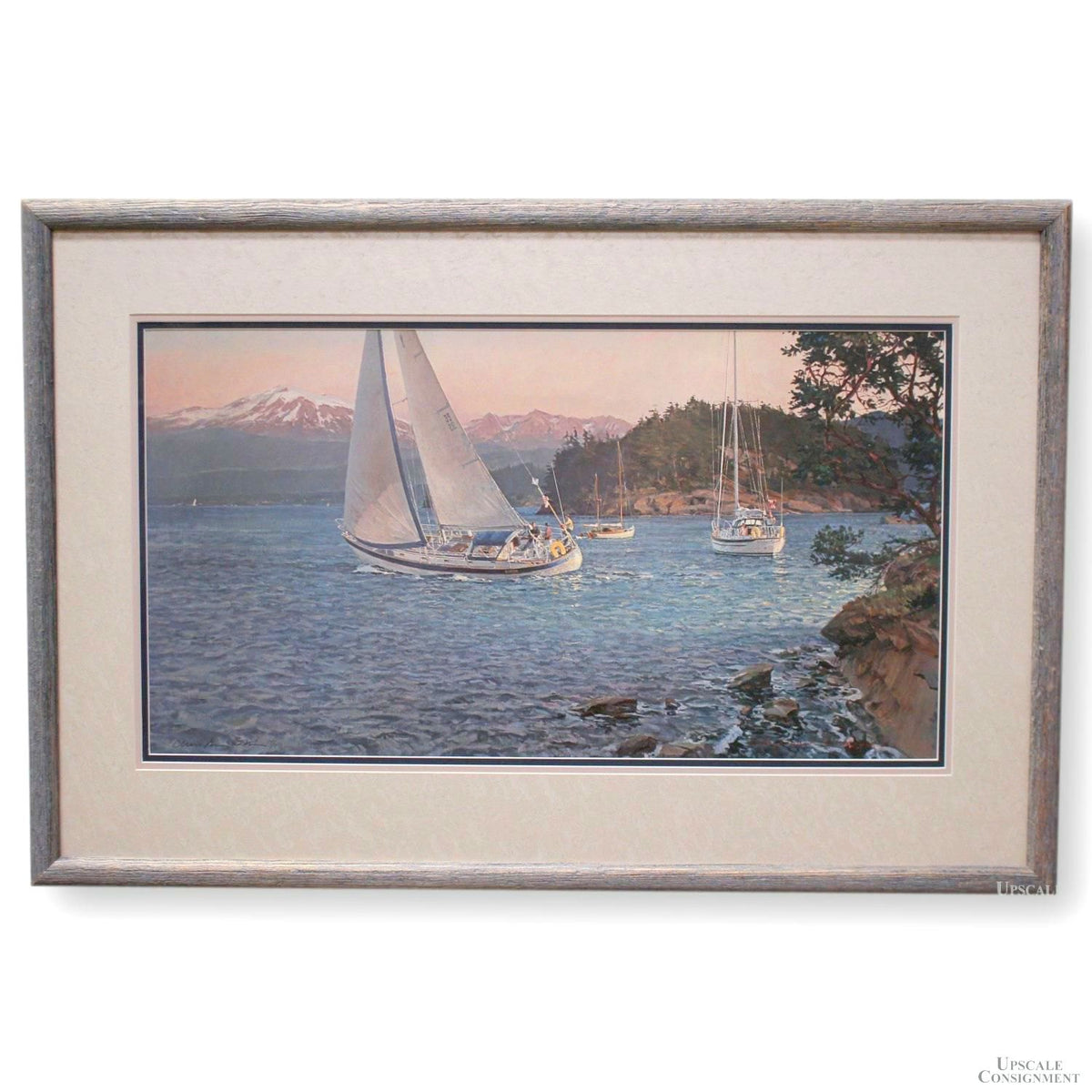 Framed Limited Edition Print - Mountain Lake Sailboats