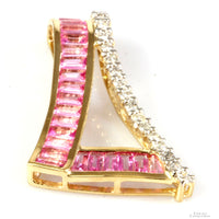 14K Gold 2.60ctw Pink Sapphire .38ctw Diamond Slide Pendant