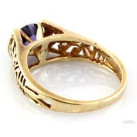 1.43ct Lab-Created Purple Sapphire 14K Yellow Gold Ring