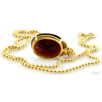 Pyrope Almandine Garnet Pendant 14K Gold Necklace