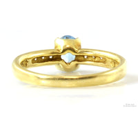 5x7mm Aquamarine & .07ctw Diamond 18K Gold Ring