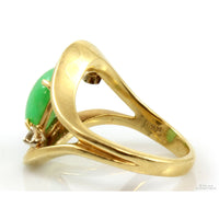 2.66ct Jadeite Jade & .12ctw Diamond 14K Gold Ring