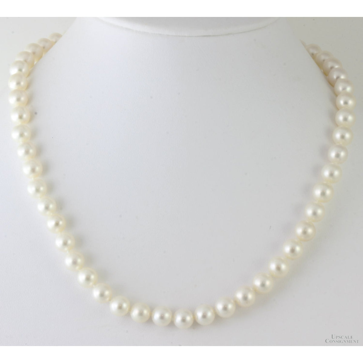 8.0-8.5mm Cultured Freshwater White Pearl Strand - 14K Clasp