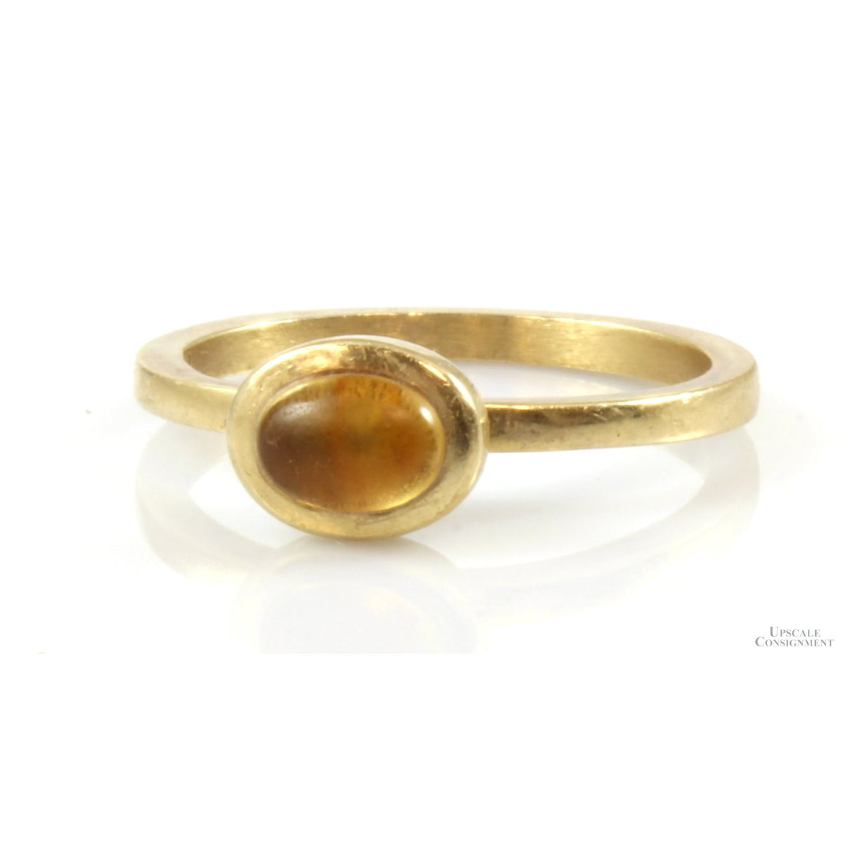 Handcrafted .66ct Oval Citrine Gem 14K Yellow Gold Ring