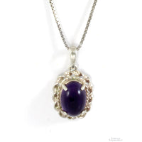 7.73ct Amethyst Sterling Silver Pendant & 24" Chain